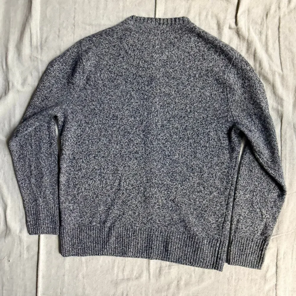 J. Crew Sweater Men's M Rugged Merino Wool Blend Crewneck Knit Gray Heathered
